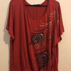 BLEU Peacock feather shirt